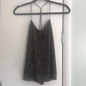 Express gold and black racer back style blouse XS